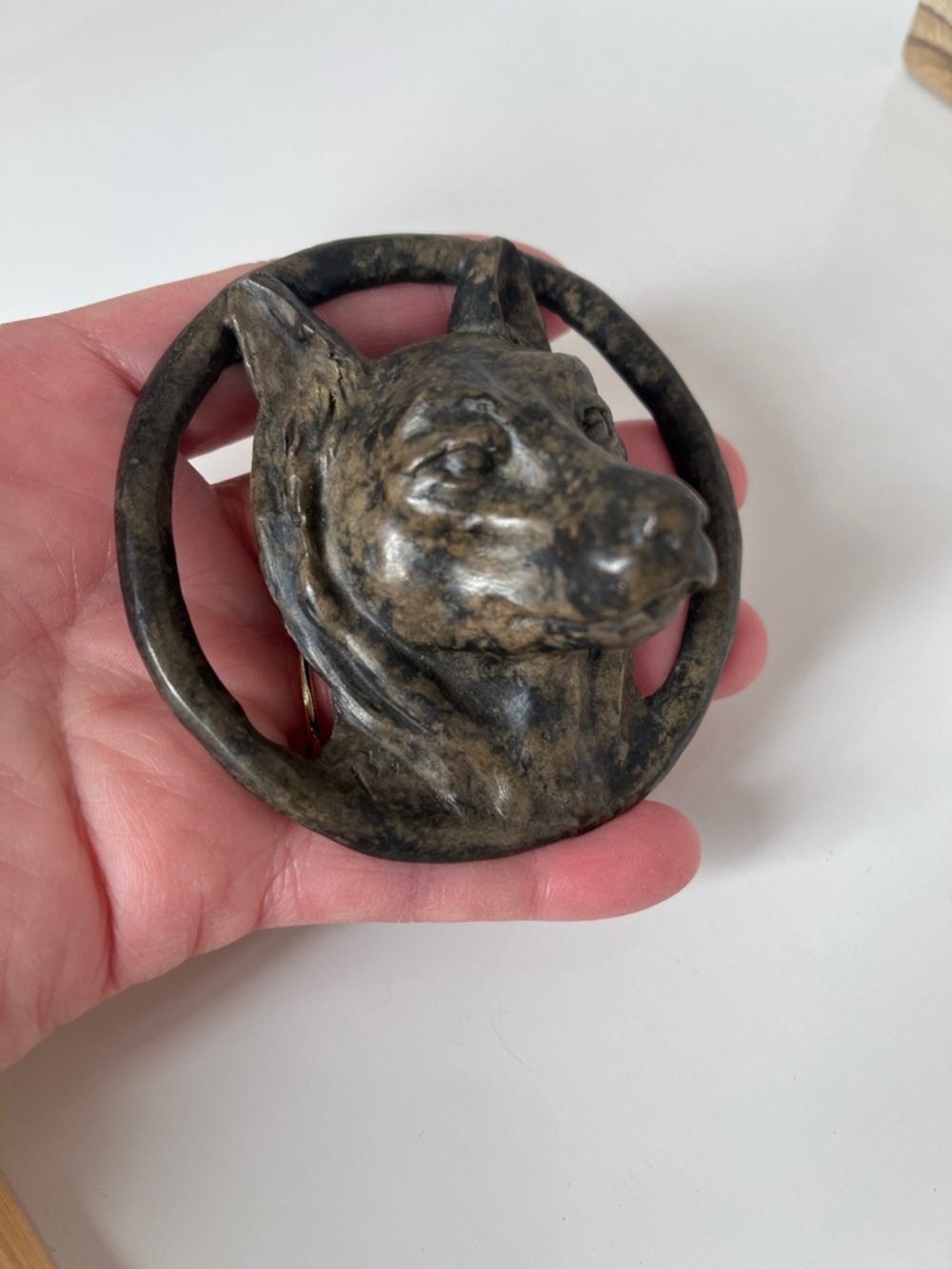 Bobbie Lorett Bronze Dog Sculpture Paperweight Modern Brutalist Animal Art - Picture 7 of 9